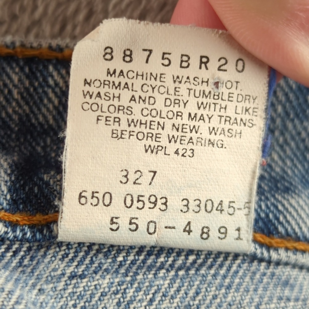 Vintage 90s Levis 550 Jorts Mens 33 (Fits 32) Blue Light Wash Faded Cut Off USA - Picture 12 of 14
